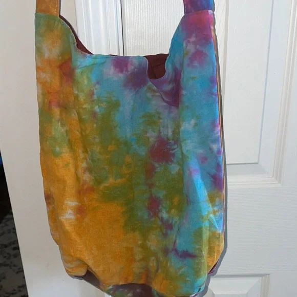 Magic Tie-Dye Peace Sign Hobo Bag - Picture 3 of 3